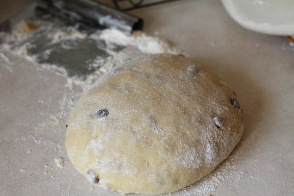 kneaded hot cross bun.