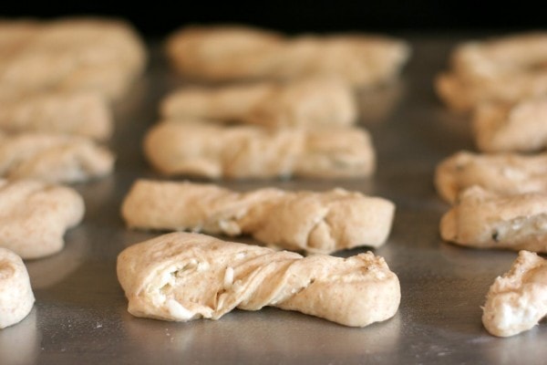 Italian twists on a baking sheet.